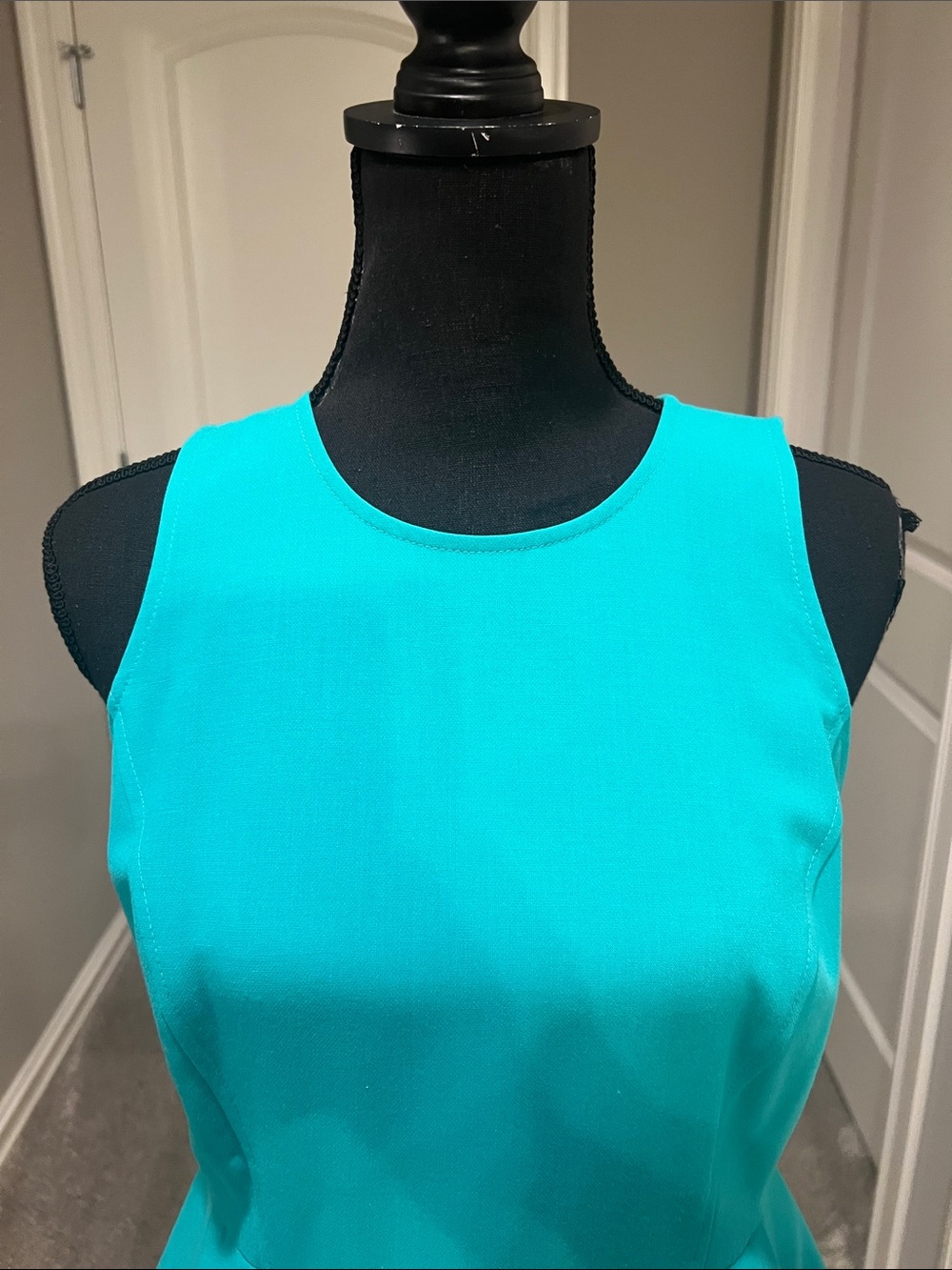 LOFT Turquoise Sleeveless Peplum Midi Dress - Picture 3 of 8
